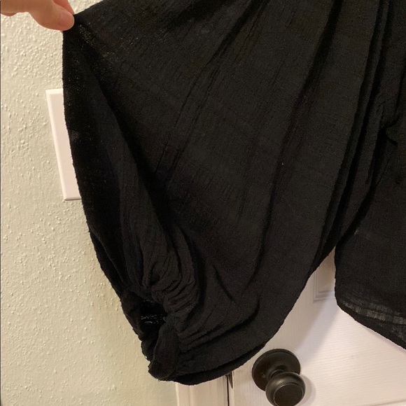 Free People Black Off the Shoulder Puff Sleeve Blouse - Picture 5 of 5